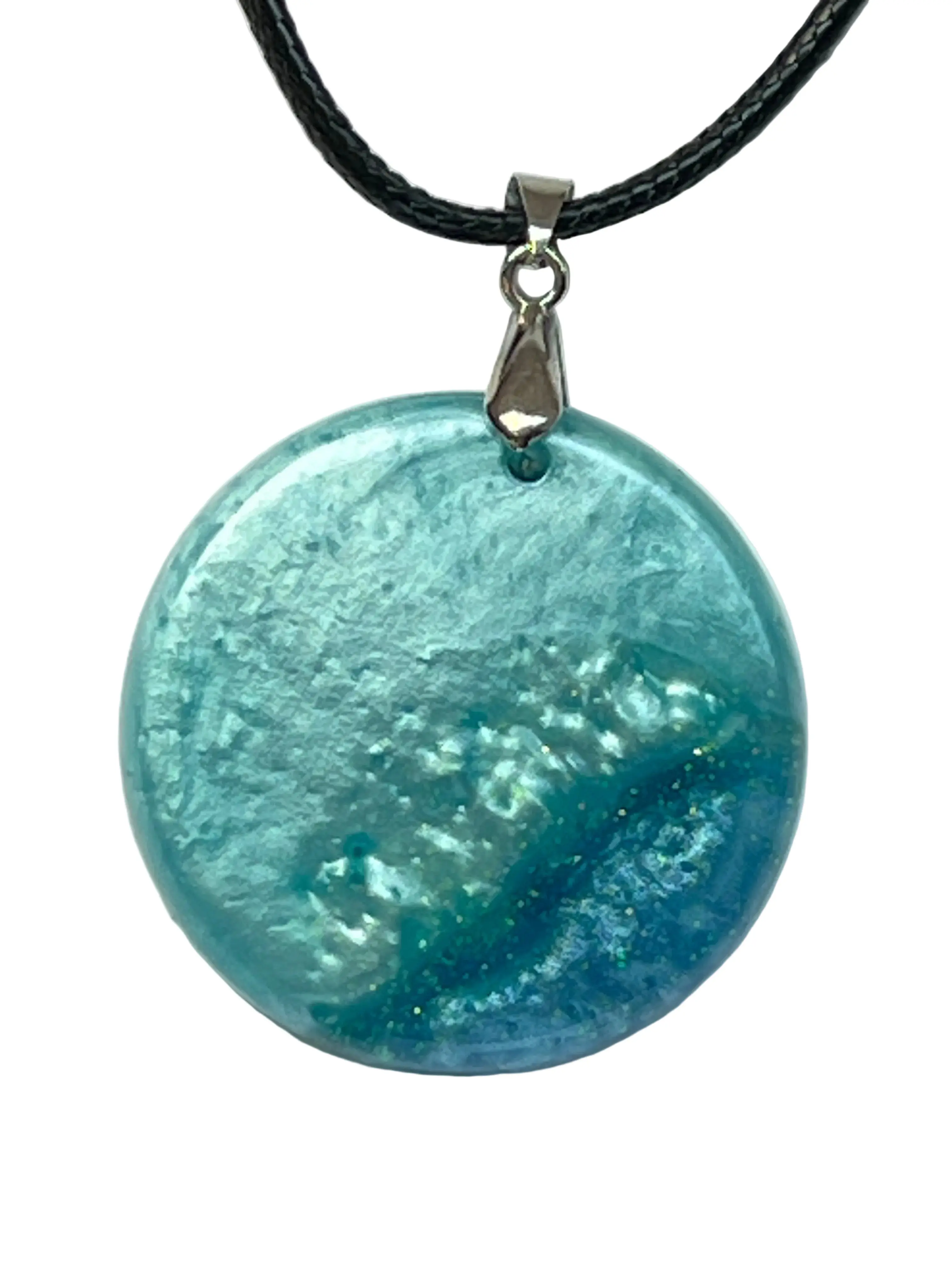 Deep Water Magic — Aqua Teal Resin Pendant
