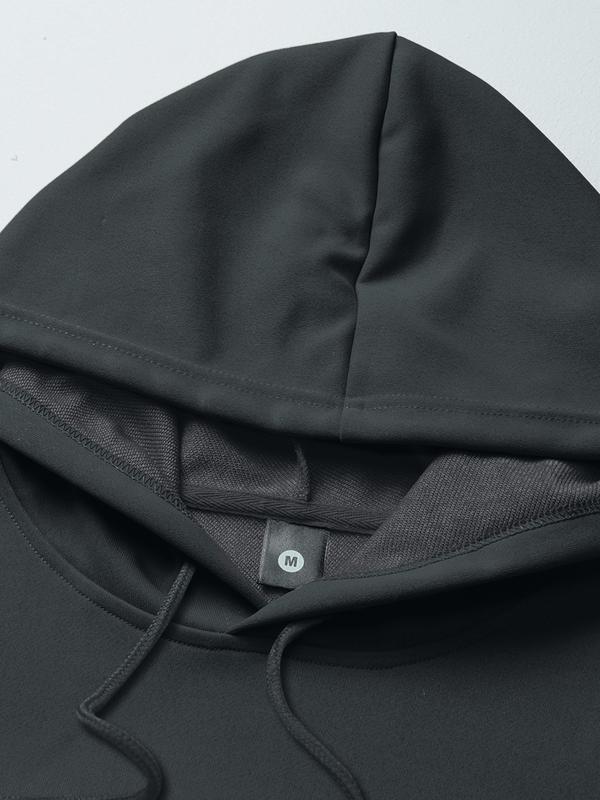 Men's Spring/Fall Paris Letter Print Hooded Sweater & Elastic Waist Drawstring Trousers Set Stylish Casual Two-Piece Gift for Husband or Boyfriend