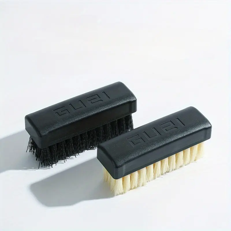 2pcs/pack Dual-Strength Plastic Shoe Brush Set, Soft White Bristles & Firm Black Bristles for Effective Cleaning, Versatile Shoe Care Tool for Home Use, Shoe Care Kit, Shoe Cleaner, Footwear Cleaner, Shoes Cleaner, Sneaker Cleaner