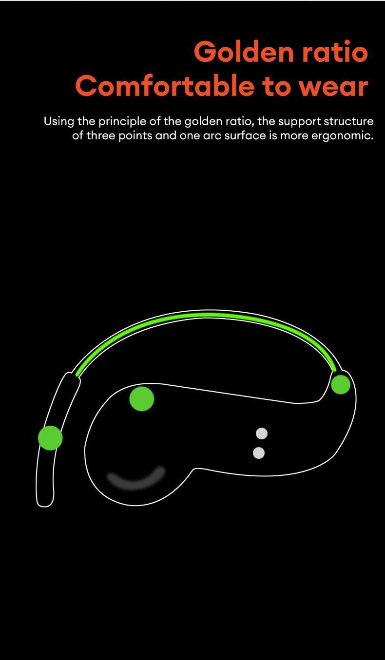 HYUNDAI D78 Earhook Bluetooth Earphone, with a new lightweight and micro in ear titanium alloy ear hook design, paired with a transparent and stylish headphone compartment, is very suitable for fashionable young people, work, leisure, sports use, etc