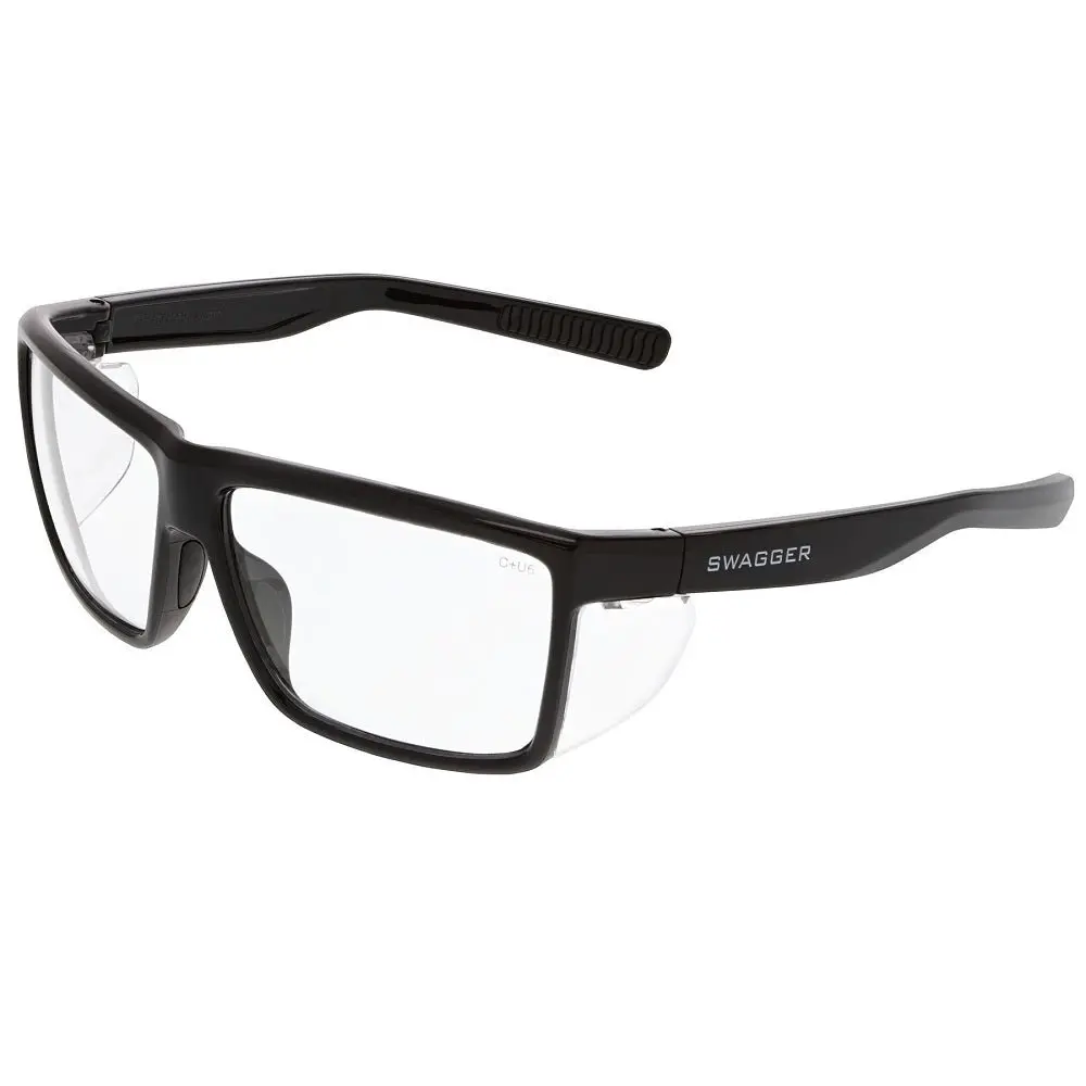 MCR Swagger SR210 Black Safety Glasses Clear Lenses TPR Nose Pad