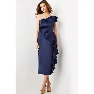 Jovani -38187 Embellished Ruffle Strapless Sheath Dress