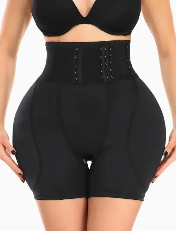Hip Pads For Women Shapewear With Wrap Belt Hip Dip Pads Butt Lifter Panties Hip Padded Enhancer Tummy Control Panty, Black