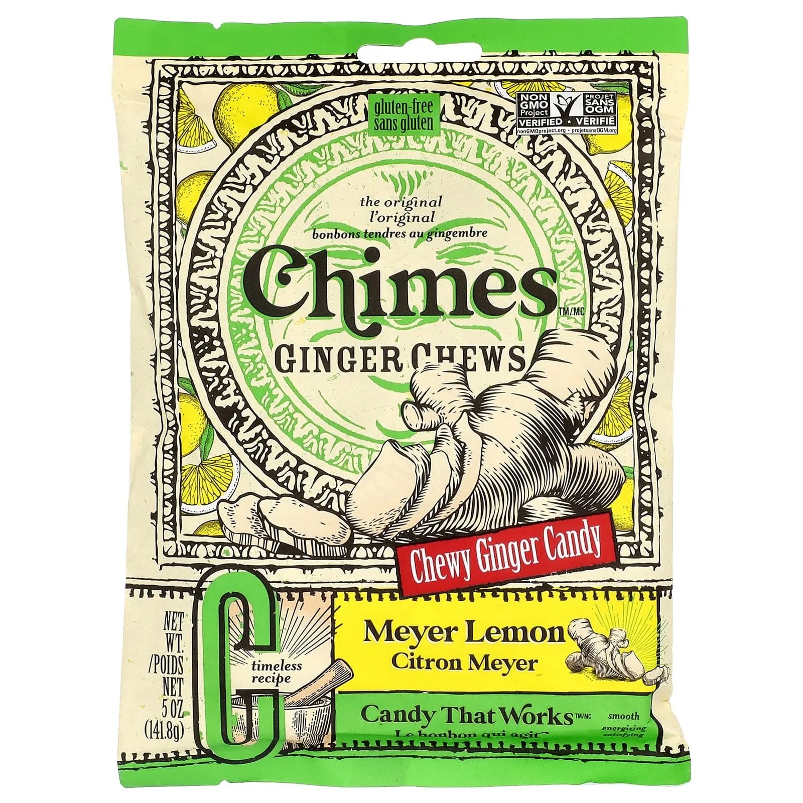 Chimes Ginger Chews, Meyer Lemon, 5 oz (141.8 g) Chimes Ginger Chews, Meyer Lemon, 5 oz (141.8 g)