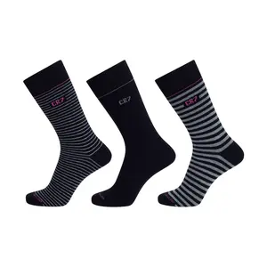 CR7 Men's Cotton Blend 3-Pack Fashion Socks, multicolor