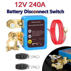 Remote Battery Disconnect Switch 12V/24V 240A Kill Switch Automatic Power Shut Off Switch Remote Control Switch for Auto Car Truck Boat