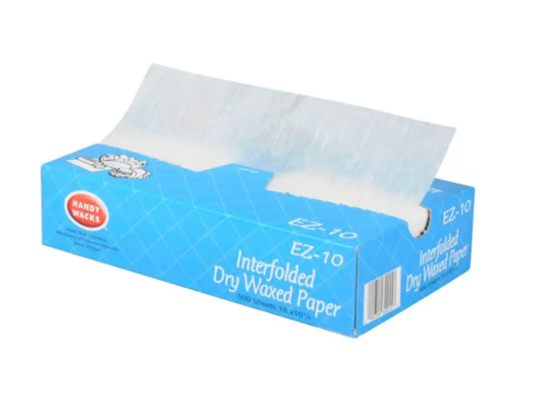 Fit Meal Prep 500 Sheets 10 x 10.75” Dry Wax Paper Sheets for Food, Greaseproof Sandwich Wrapping, Interfolded Deli Wax Paper for Fries, Burgers, Food Basket, Made in USA