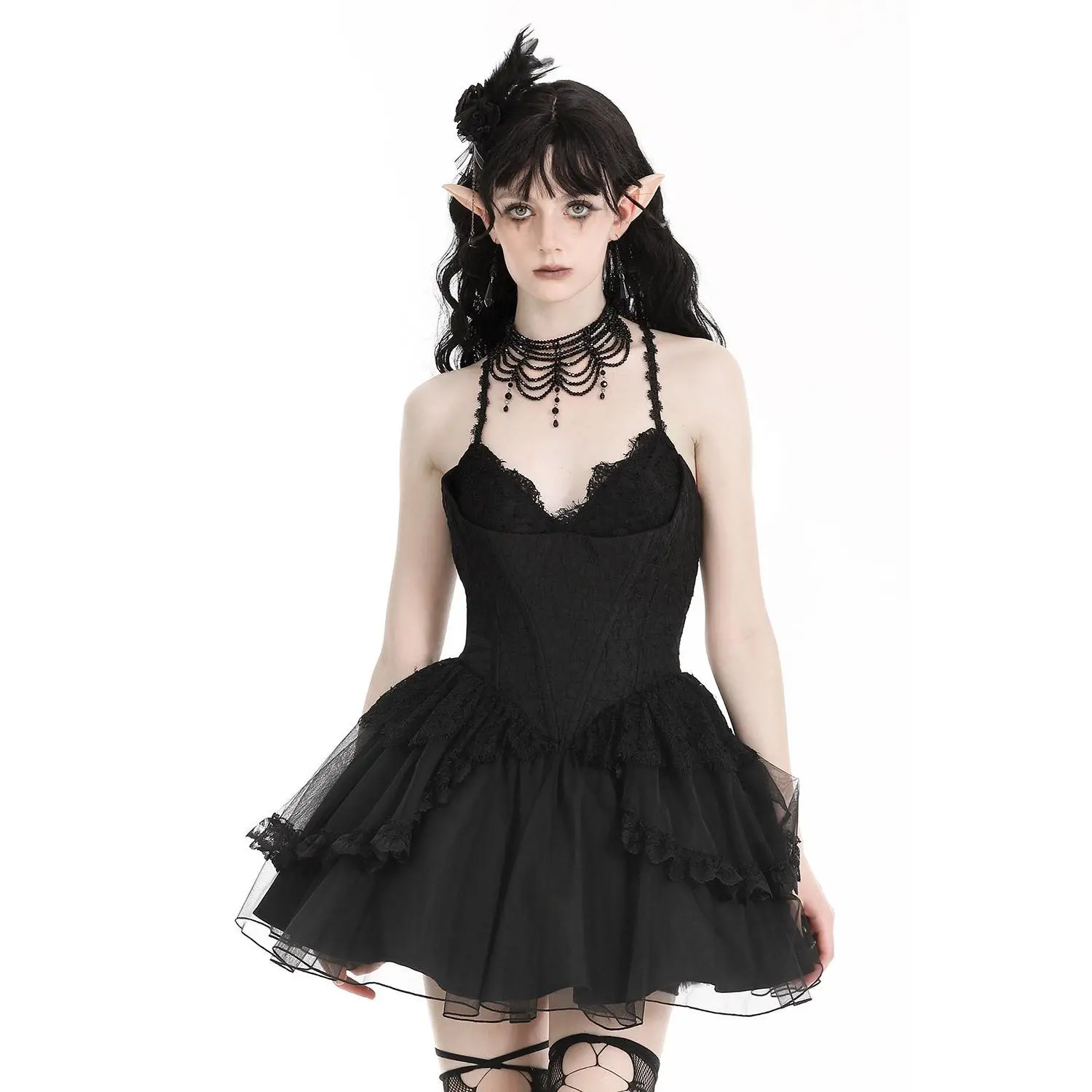 coquette black dress 'Coquette' Cut-Out Knit Mini Dress Black / M