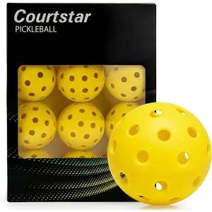 6/12 Pack Outdoor Pickleball Balls - 40 Holes Pickleballs Durable, Perfectly Balanced, High Bounce True Flight - Pickle Balls Suitable for Beginners, Intermediate and Amateurs