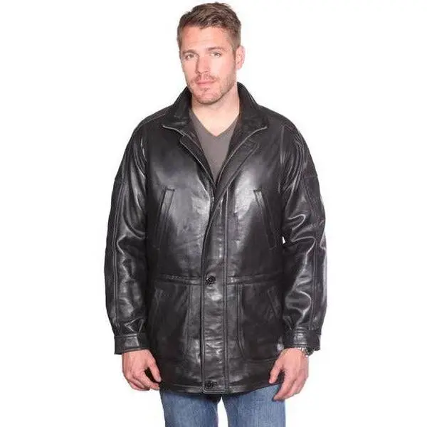 Mason & Cooper Men's Garner Mid-Length Leather Coat