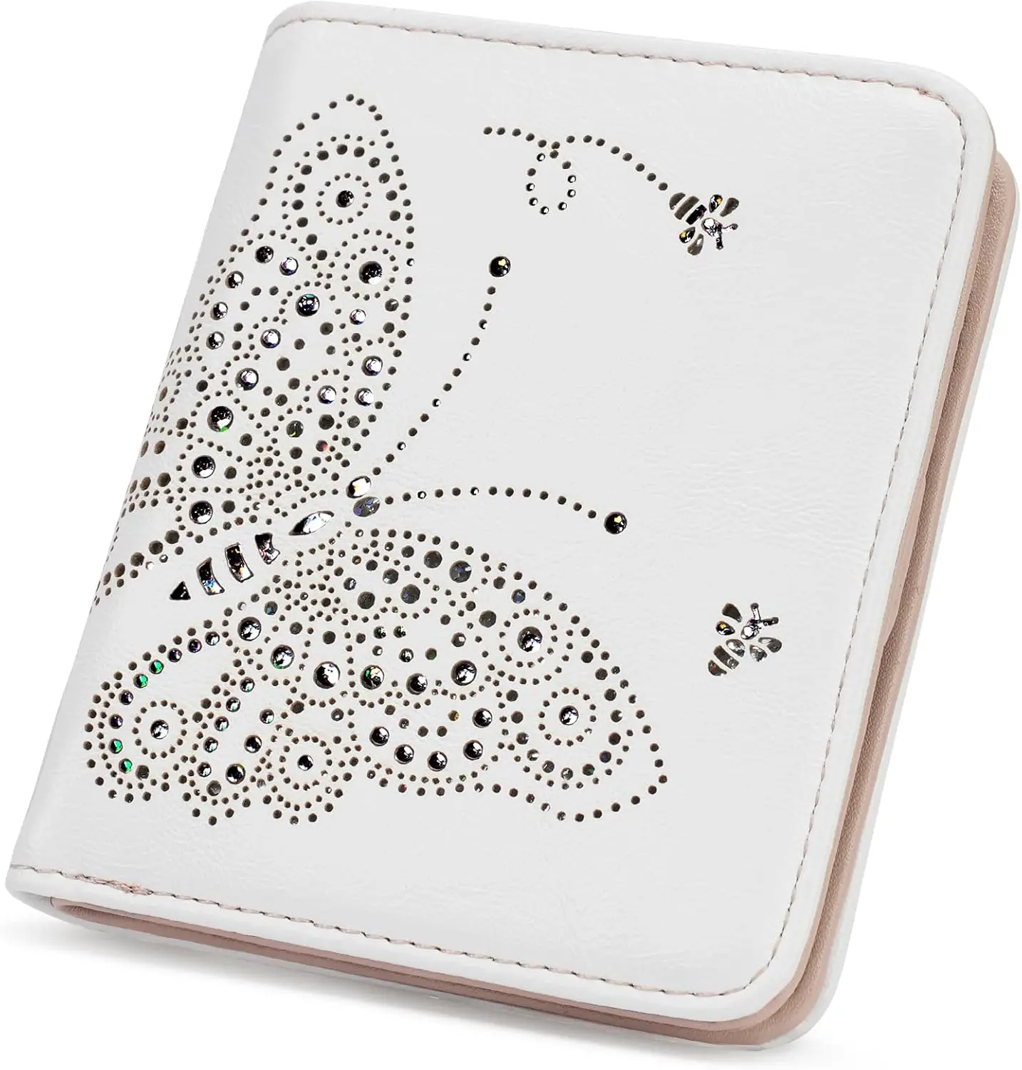 KITEVIUN Small RFID Wallet Women Ultra Thin Slim Womens Wallet Mini Compact Bifold Pocket Ladies Wallets for Women WHITE