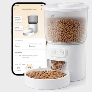 Waithem Wi-Fi Automatic Cat Feeder, Timed Dry Food Dispenser, App-Programmable Portion Control, Up To 10 Meals Per Day, Dual Power Supply, Suitable For Cats And Small Dogs