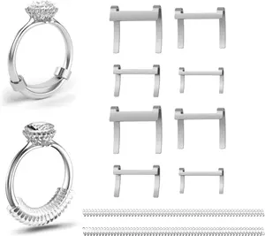 Filled Metal Ring Guard for Loose Rings, 10 Pack with 6 Sizes Ring Size Adjuster, Fits Ring Width 1mm-10mm, Easy to Use, Secure Fit for Women and Men