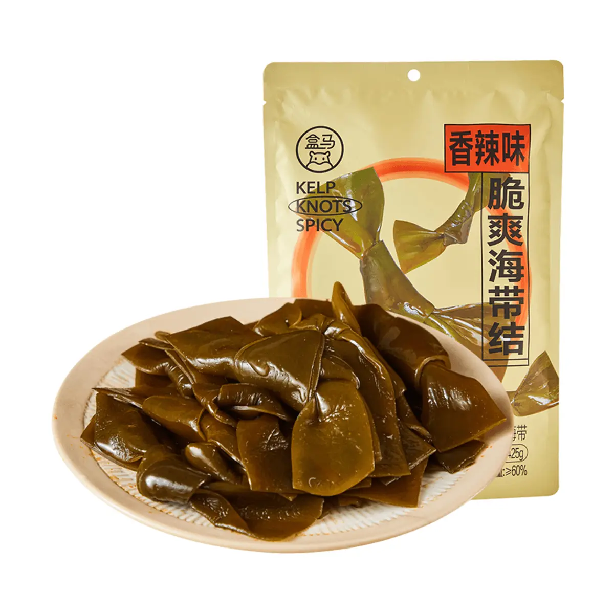 FRESHIPPO Spicy Kelp Knots - Crispy & Chewy Seaweed Snack, 425g Bulk Pack, Ready-to-Eat Chinese Style Flavor