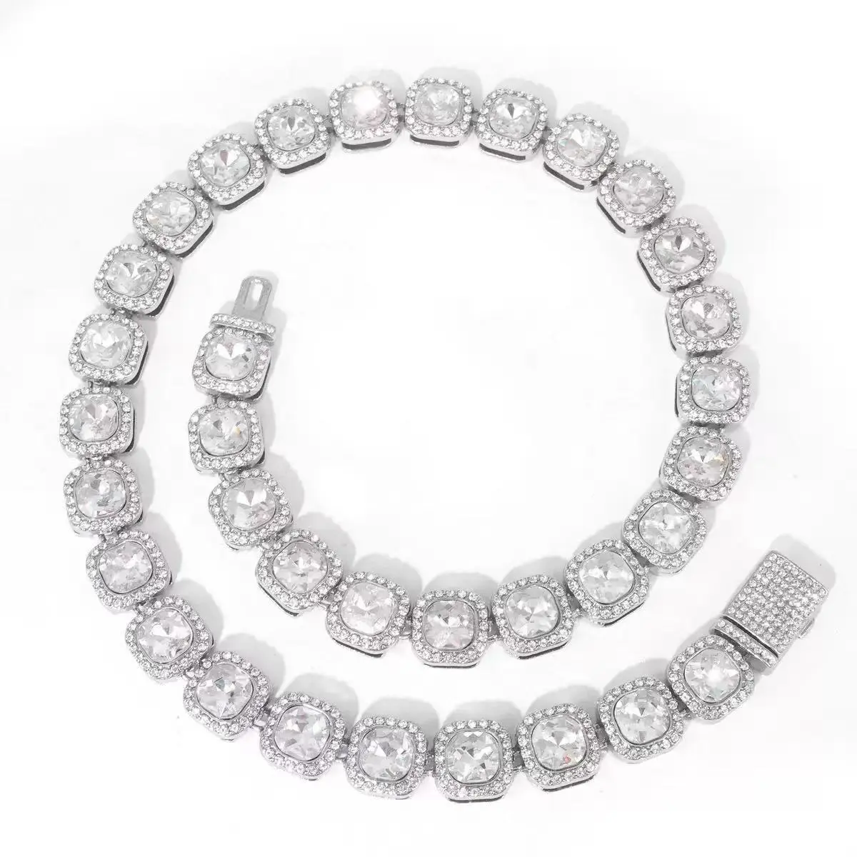 Trap Star Chunky Chain Necklace with Fully Paved Bling Pendant, Heavy Duty Metal Coated Streetwear Jewelry, Bold Eye-Catching Accessory