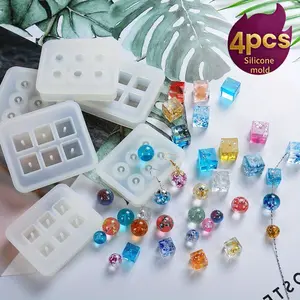 DIY Silicone Mold 4pcs/set for Epoxy Resin Jewelry Making Crafts - Ball Beads Making - Necklace, Keychain, Pendant, Bracelet