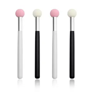 Foundation Sponge Powder Brush, Eyebrow Sponge Concealer Brush Applicator Make up Brush for Face, Pack of 4. (Black+White)