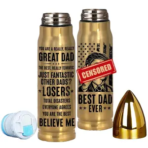 Best Dad Ever, Funny Fathers Day, Bthday Gifts For Dad, 17oz American Flag Bullet Tumbler Dad Gifts