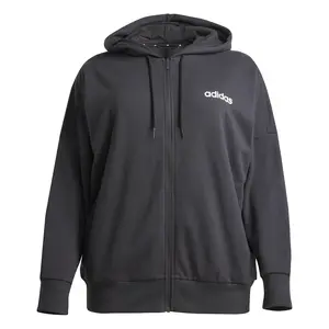 adidas Womens Essentials Linear Hoodie Athletic Outerwear Casual - Black