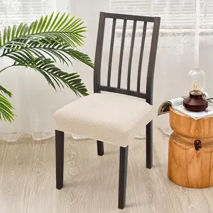Solid Color Jacquard Chair Cover, 1/ Removable & Washable Chair Slipcover, Chair Protector for Home Dining Room Decor