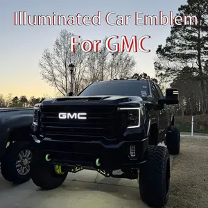27.8*6.3cm /10.94*2.48in Fits GMC Emblem Upgrade| For Sierra 1500/2500HD/3500HD, Yukon/XL, Savana| GMC LED Illuminated Emblem| Car Modification & Badge Upgrade