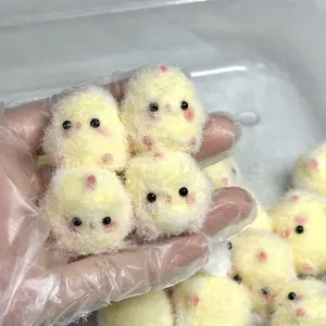 Chicken Play-Padding Stress Relief Toy - Mini Pressing Slow-Rebound Mud-Feeling Simulation Animal Bowl Chicken Baby Pendant