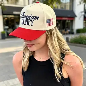 American Honey Vintage Trucker Hat Retro Two Tone Snapback Cap Cute Country Western Baseball Hat for Women Men Adjustable Summer Casual Hat