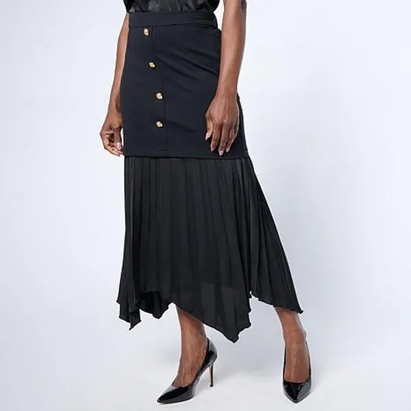 C. Wonder  C Wonder Pleated Mixed Media Mermaid Skirt