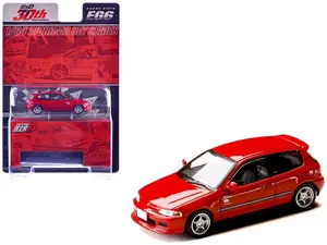 Honda Civic (EG6) RHD "Myogi Night Kids" Red "Initial D" (1995-2013) Manga 1/64 Diecast Model Car by Hobby Japan