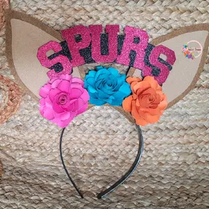 Fiesta colors Coyote Ears with paper flowers