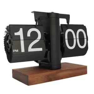 12 Hours Digital Flip Down Clock - Minimalist Retro Automatic Turning Mechanical Flip Clock for Home and Study Room Decoration