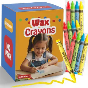 Bulk Crayons 100 Pack (25 Sets of 4) - Individually Wrapped Non-Toxic Crayons Party Favors for Kids Restaurants Classrooms Birthday Goodie Bags School Supplies Travel Toddler Coloring