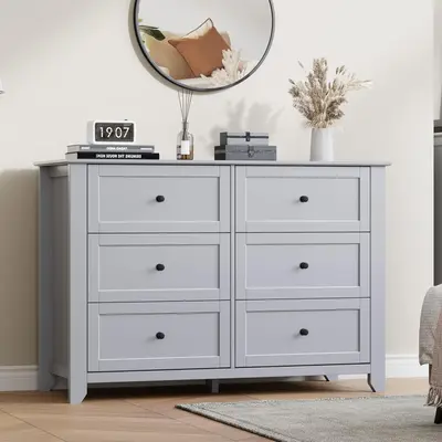 grey dresser with diamond knobs Benjara Kay 47 Inch Tall 5 Drawer Dresser Chest, Faux Diamond Trim, Modern Gray