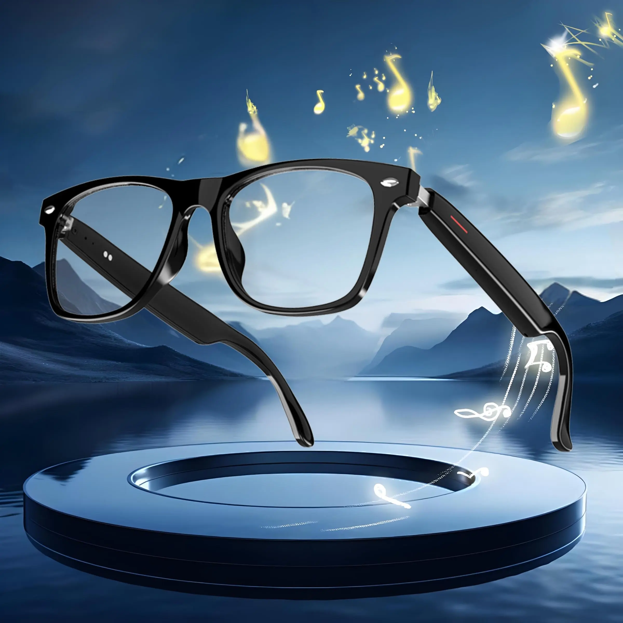 SENBONO Multifunctional Smart Glasses, Wearable Smart Glasses, Wearable Tech Glasses, Wireless Earphone Anti-blue Light Smart Glasses, Creative Smart Sports Glasses with Mic for Home & Daily Use, Smart Eyewear