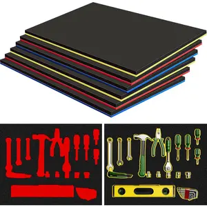 6 Sets Tool Box  Organizers Adjustable Tool Box Liner Inserts  Non Slip Liner Mat for Drawers Cabinet Chest Accessories  (17 x 22 Inch)