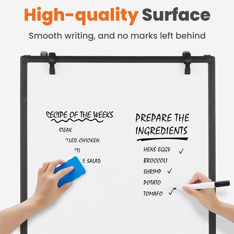 Whiteboard Easel, Magnetic White Board Dry Erase, Porbable Boards Height Adjustable, Dry Erase Board with Stand for School, Office and Home, Silver Aluminium Frame