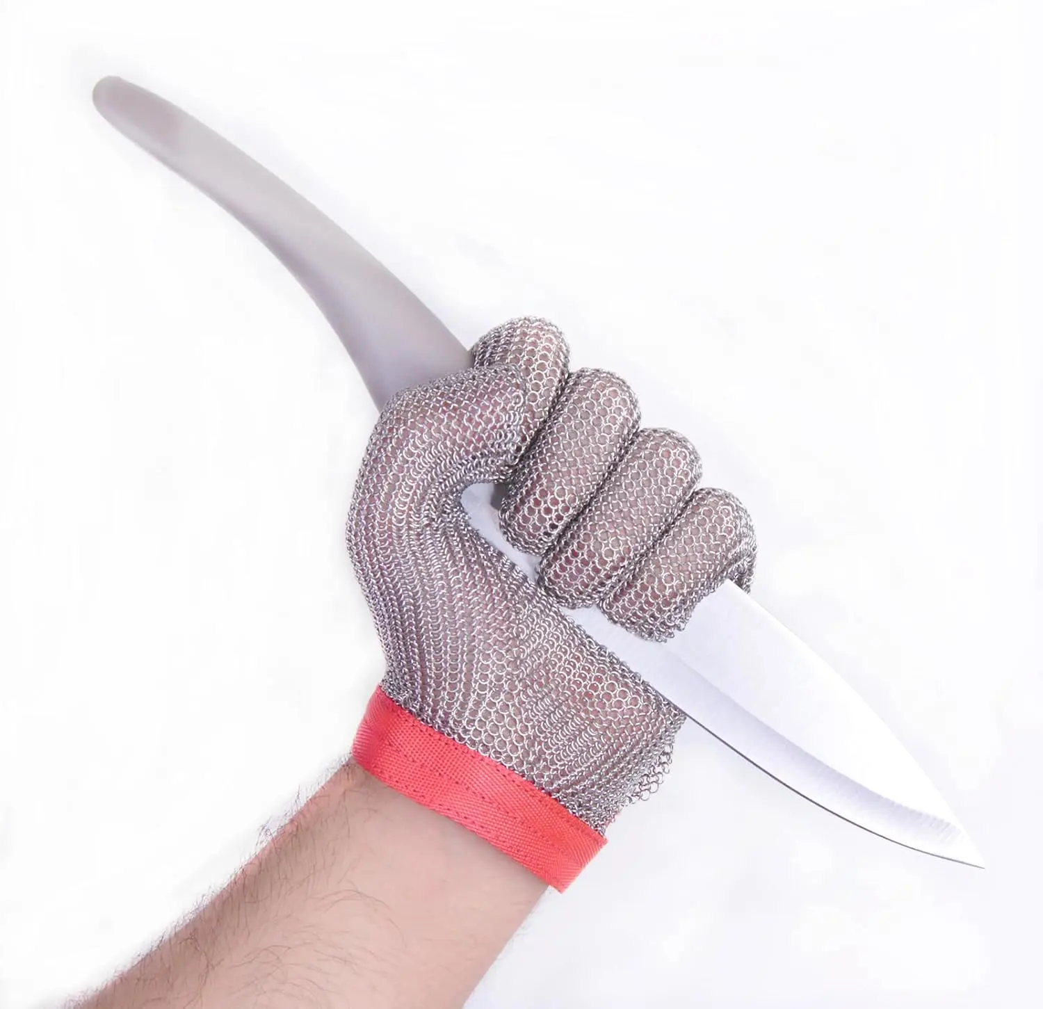 【For butcher, seafood processing, meat cutting】RETON-PPE Chainmail Cut-Proof Protective Work Gloves, 316 Stainless Steel Mesh Safety Gloves for Gardening Butcher Food Processing