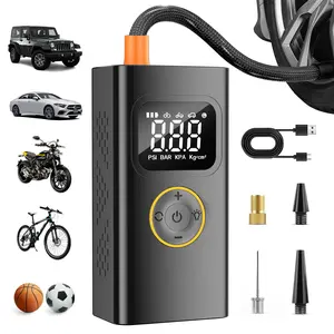 Portable Tire Inflator - 150PSI Air Compressor With Preset Pressure Auto-Stop, USB-C Fast Charge & LED Light, Multi-Mode For Car, Moto, Bike, Ball, Air Pump ldleal For Car inflation