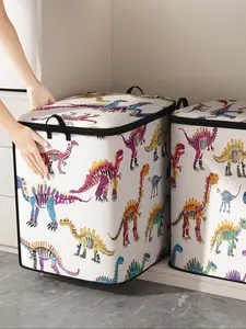 Dinosaur Print Blanket Storage Bag, Cute and Practical Kids Bedding Organizer, Durable Material with Handle, Organizational Zipper Storage, Perfect for Home Use, Space Saver Bags