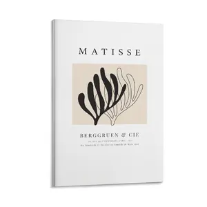 Henri Matisses  Posters.  Abstract Black And White Leaf.  Matisses Art. Decor for Home & Office. Poster Canvas Wall Art For Bedroom Decor Bar Office Room Decor Gift
