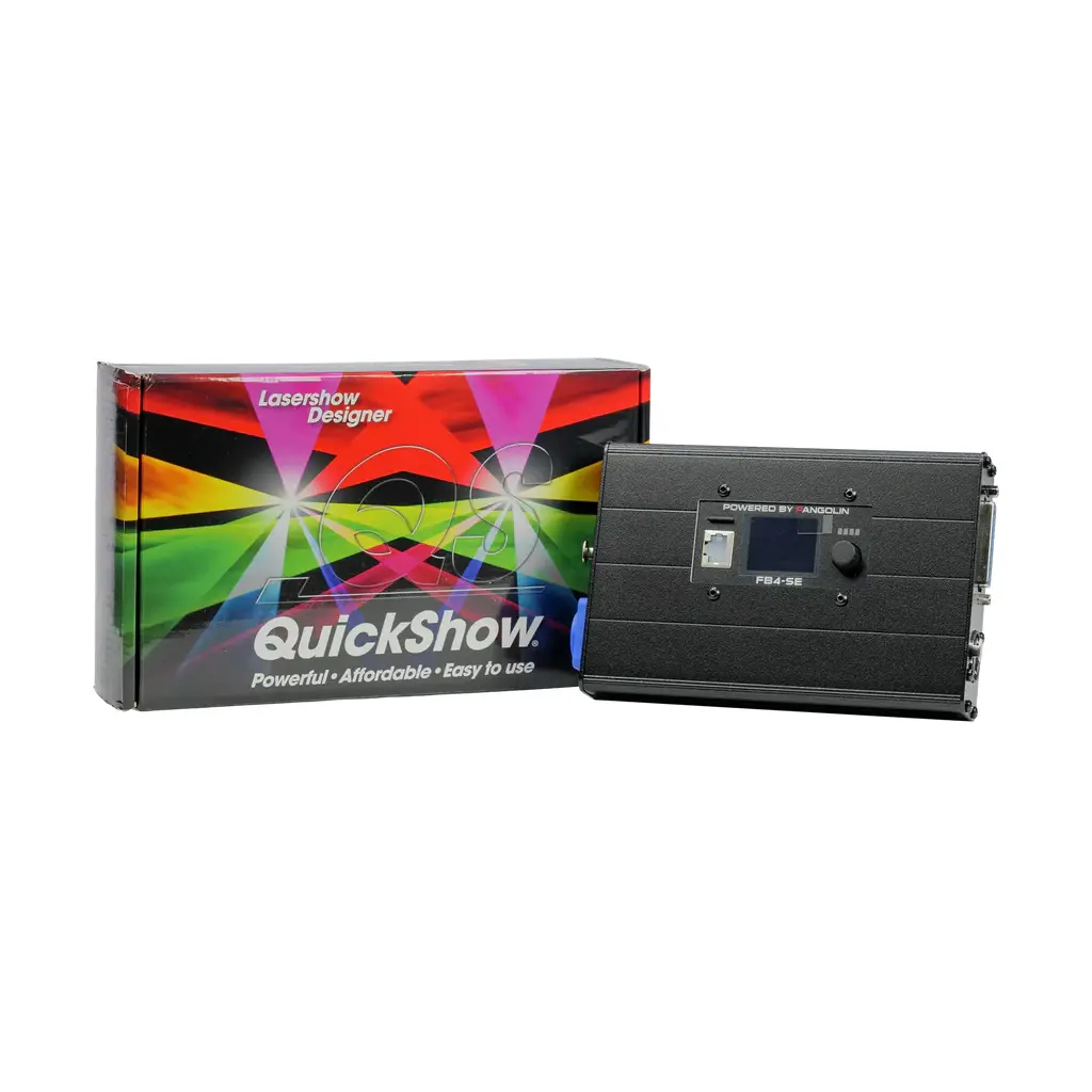 SHEHDS Pangolin FB4 External Metal Lighting Control System - Powerful Artnet QuickShow Accessory with RGB Controllers, Dimmable Color-Changing Lights, OLED Display, Geometric Logo Text Graphics, Text Animation, Beam Control, Abstract Generator, Auto-Play