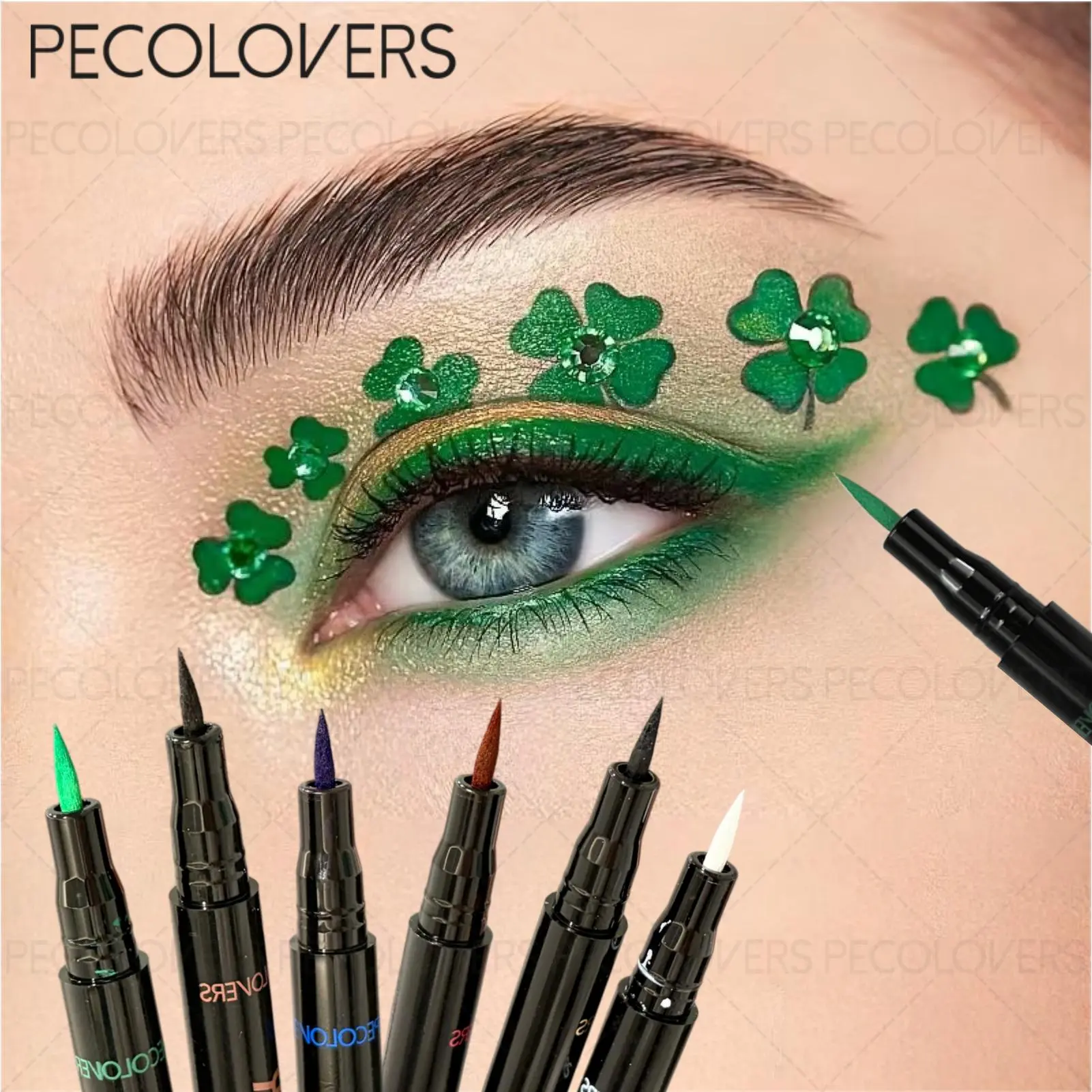 1pc Iridescent Rainbow Eyeliner Pen - Waterproof Smudge-Proof Technology , 12H Holographic Glitter Lock, Multi-Dimensional Color-Shift Rainbow Finish, Perfect for Cosplay Parties & Live Performance Makeup - Longwear Iridescent Eyeliner