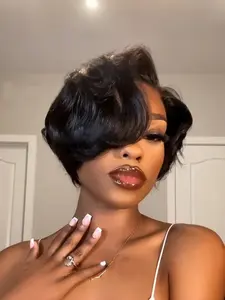13x4 Lace Frontal Wigs Short Straight Human Hair Lace Front Bob Wigs Pre Cut Glueless Straight Bob Wig
