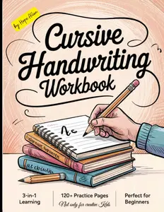 Cursive Handwriting Workbook not just for creative children: 3-in-1 for learning cursive handwriting with over 120 pages