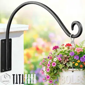 Heavy-Duty Plant Hanger - 16 Inch 80lbs Metal Wall Mount Plant Bracket for Indoor Outdoor Hanging Bird Feeders, Flower Baskets, Lanterns