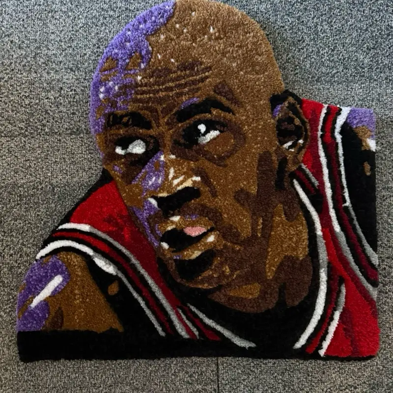 Custom Sport’s Portrait Tufted Rug | Handmade Rug | Custom Face Rug | Wall Art Rug | Personalized Gift | Tootuffrugs
