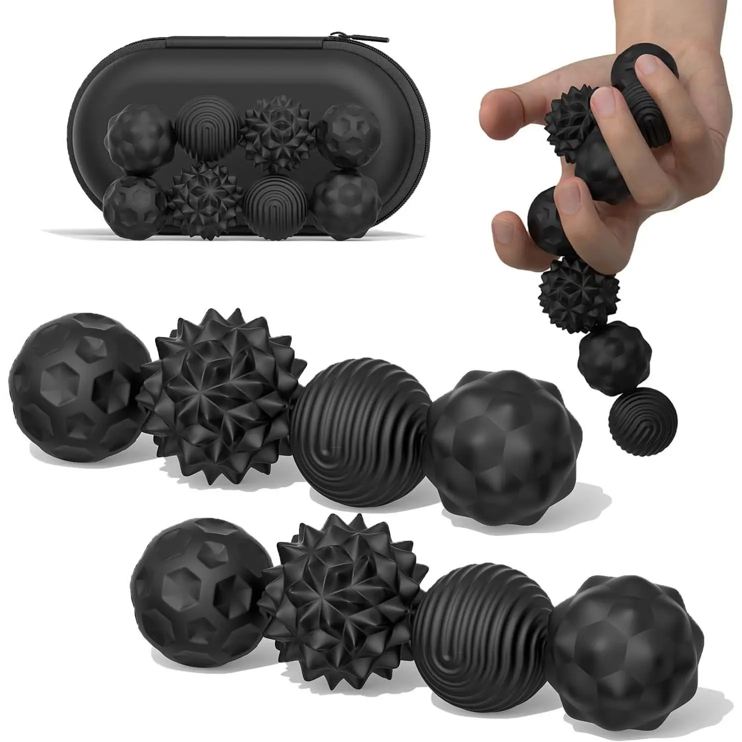 Silicone Magnetic Fidget Ball Set, 8pcs/set Fidget Relaxation Toys with Elastic Texture & Assorted Colors, Stress Relief Toys, Sensory Bundle