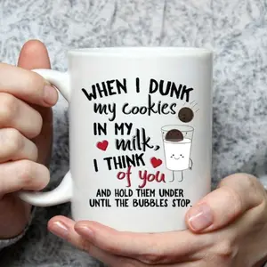 1pc Romantic Quote Ceramic Coffee Mug 11oz - Insulated, Reusable Cup for Hot and Cold Beverages, Machine Wash Safe, Perfect for Home and Office Use P