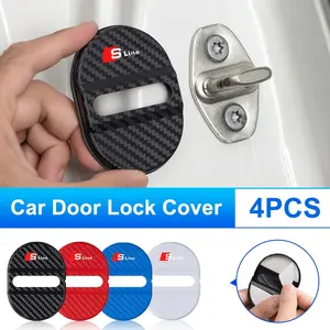 Car Door Lock Protective Cover 4pcs, Self-Adhesive Car Decorative Accessories for Audi Models, Durable & Stylish Protection, Automotive Accessories