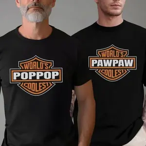 World's Coolest Grandpa Shirt Personalized Grandpa Nickname Gift Motorcycle Dad Shirt Father's Day Tee Birthday Gift from Grandkids Custom